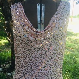 Blush Pink Sequined Tank